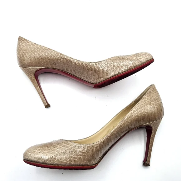 Christian Louboutin Beige Snakeskin Heels